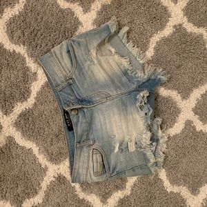 Light wash shorts